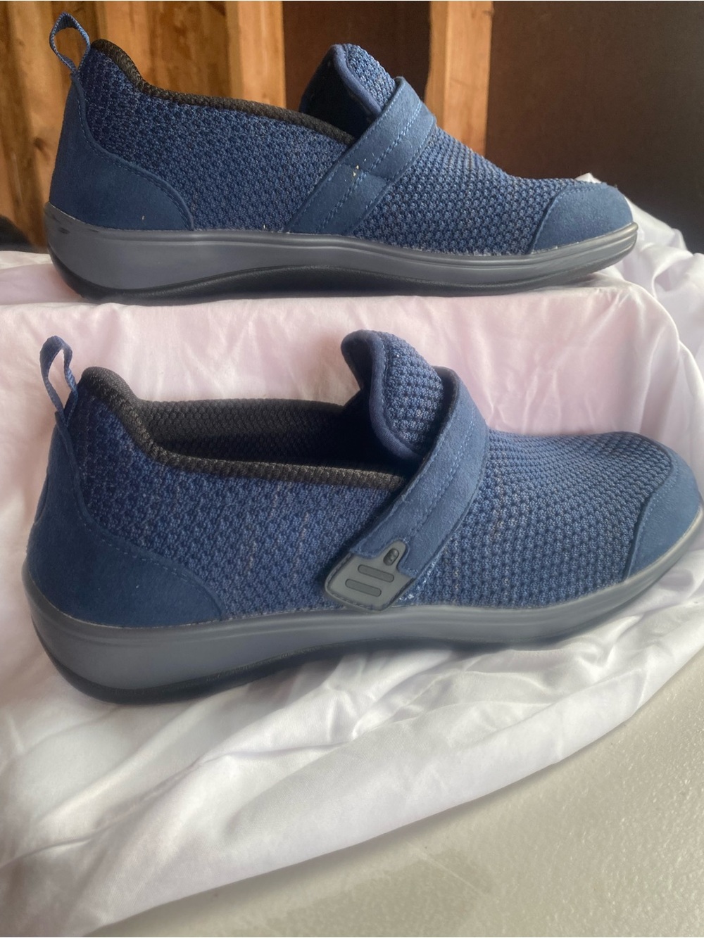 Comfort Knit Slip-On Loafers in Navy - Easy-On Women’s Casual Shoes
